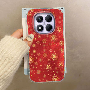 เคสลายเกล็ดหิมะสีทองคริสต์มาส สำหรับ Xiaomi Redmi Note 14 13 12 11 10 11S 10S 9 Pro 15 15C 14C 13C A3X A1 A2 A3 A4 9C 9A