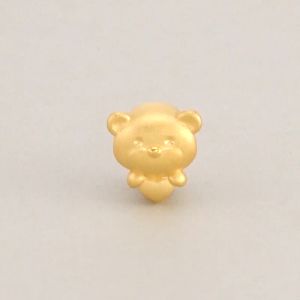 Chow Sang Sang 周生生 Charme Mini Lovely Tales 999 Gold Heart Bear Mini Charm 92443C (Bracelet Not Included)
