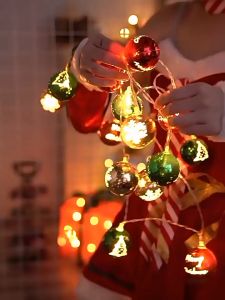 2M 10 LED Christmas Light Battery Operated Christmas String Lights Xmas Tree Hangings Ornaments Christmas Balls Lights