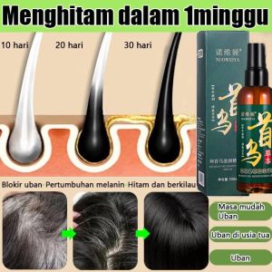 【COD】Serum penghitam rambut uban permanen 100ml Herbal alami/penghilang uban paling ampuh Aman Dan Tak Merusak Kulit Kepala rambut putih menjadi hitam secara alami