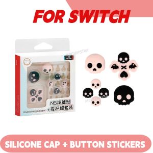 Cute Silicone D Pad Button Cap For NS/ Switch 2 /Switch Lite Thumb Sticks Grip Cover With ABXY Buttons Stickers