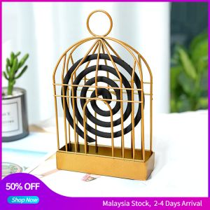 Hanging Mosquito Coil Holder Coil Box Creative Hanging Mosquito Incense Stove Mosquito Incense Coil Holder Style Birdcage Shape Iron Tempat Letak Ubat Nyamuk
