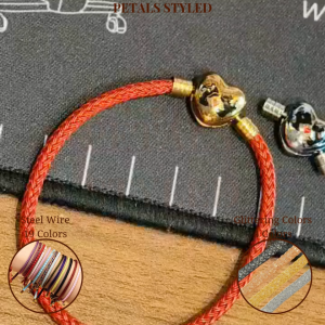 【PETALS_STYLED】 Steel Wire Glittering Love Mickey Minnie Charm Bracelet