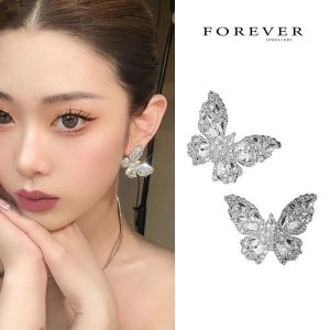 Korean Fashion Butterfly Zircon Earrings Elegant Earring Women Accessories Jewelry for Girls