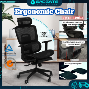 Ergonomic Chair Adjustable Headrest Armrest Full Support Legrest Breathable Mesh Gaming Chair For Home Office Boss Study