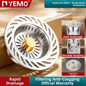 YEMO | Anti-odor Sink Drain 304 Stainless Steel