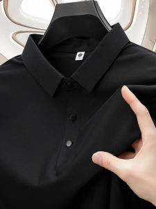 Jiaxun | Elegant Cool Silk Mens Summer Plus Size Business Polo Shirt