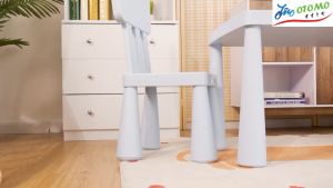 Adjustable Kids Study Table and Chair Set with Drawers iKEA Design Style BS-8836
