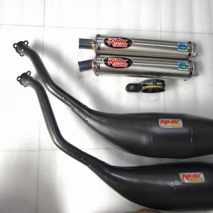 Knalpot NHK Original Ninja R RR SS ZX Chamber Press Black Suara Lebih Garing