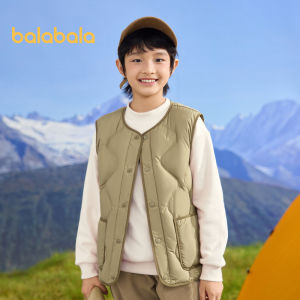 Balabala เสื้อกั๊กเสื้อกั๊กลงสำหรับเด็กเสื้อกั๊กลำลองน้ำหนักเบาสำหรับฤดูใบไม้ร่วงและฤดูหนาว2024ใหม่