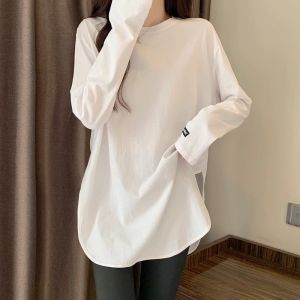White Buttocks Cover Long Sleeve T-shirt