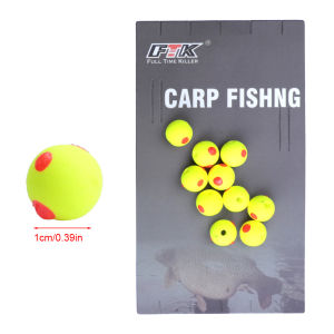 FTK 8mm/10mm Fishing Beads with High Buoyancy Foam Floating Ball Anti Hanging Bottom Fishing Beads Bait Attract Fish Beans