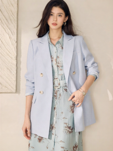 Roey s house | Elegant Business Casual Slim Blue Womens Blazer