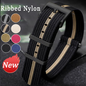 New Ribbed Nylon Watch Band for Seiko Strap 18mm 20mm 22mm for Omega Watchband Accessories for Military Wristbelt Soft Bracelets