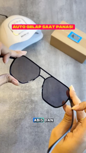 SNEAKERSSHOP17 Kacamata Pria Coolshark Photochromic Frame Stainless Anti Silau Anti Gores Sunglass Hitam Photohcromic