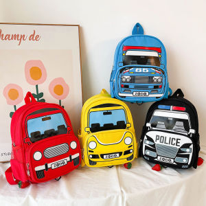 Car Kids Schoolbag for Kindergarten Entrance Cartoon Kindergarten Entrance 3-5 Years Old Boy Baby Lightweight Double-Shoulder Backpack