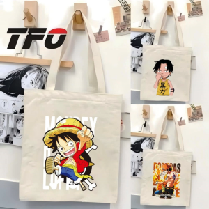 TFO Tote Bag One Piece the Straw Hat Pirates Monkey D. Luffy Versatile Ideal for College School