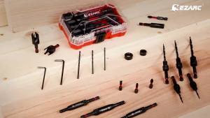 EZARC 22PC Countersink Drill Bit Set with Self Centering Drill Bits Tapered Counter Sink Bits #4 #6 #8 #10 #12 1/4" Hex Shank