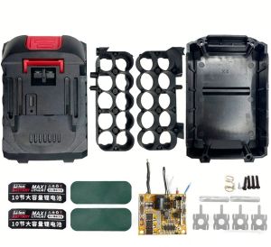 18V/21V Type-C Interface Power Tool Battery Box (with Bms Protection Board) 21V Box-Type Wireless Grinder Cutting Equipment 18650 Battery Holder and Lithium-Ion Battery