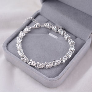 925 Pure Silver Bracelet Womens Fashion Jewelry Valentines Day Gift Rabbit Year Lucky Charm Broken Silver Hand Chain