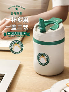 Portable Insulated Stainless Steel Coffee Cup 304 Water Drinking Straw Cup High Aesthetic Value for Men And Women Double Water Cup