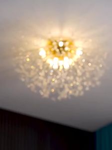 IRALAN Luxury Ceiling Light Dandelion Crystal Pendant Lamp 3-color Light LED Ceiling Lamps Dining Table Living Room Decor