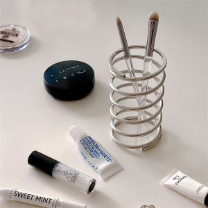 Spiral Makeup Brushes Holder Stainless Steel Makeup Brushes Hair Combs Stand Holder Bathroom Tabletop Makeup Brush Organizer