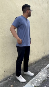 Oxwhite Men's 100% Cotton Short Sleeve Henley Tee - Lightweight and Casual with Ribbed Collar and Vertical Opening by Buttons