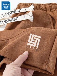 True Weave Suede Shorts Mens Summer New Breathable Comfortable Sports Pants Casual Five-Quarter Length Polyester Fiber