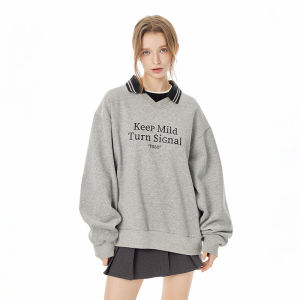 Turn Signal | Casual Loose Fleece Lined Womens Long Sleeve Hoodie