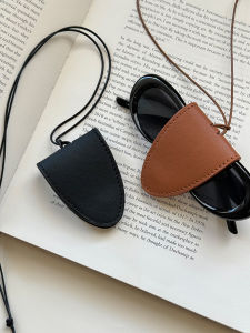 MIYIN portable hanging neck glasses storage bag pendant PU leather travel sunglasses magnetic bag accessories for men and women