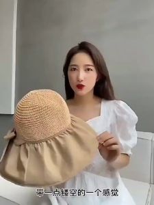 Topi Pantai Japan Rajut Wanita Elegan Pelindung Matahari 360 Derajat ANTI UV High Quality Import