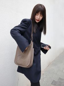 Chengeng Large Size Evelyn Shoulder Strap TC Leather Briefcase Underarm Single Shoulder Bag Belt Genuine Leather Strap