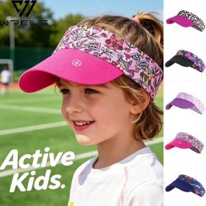 WRELS | Kids Sport Sun Visor Running Top Empty UV Protection Tennis Golf Sun Cap Foldable Portable Sunshade Beach Hiking Cycling Hats