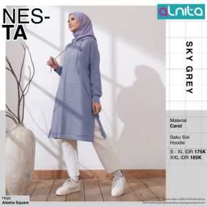 Alnita Atasan Tunik Hoodie Nesta Cantik dan Modis
