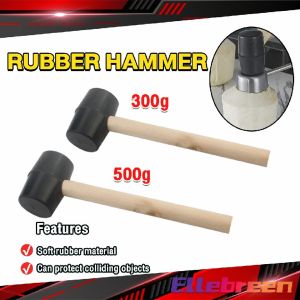 300g 500g Black Rubber Mallet Hammer with Wood Handle