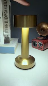 LED Rechargeable Light Aluminum Alloy Table Lamp Indoor USB Charging Bar Touch Control Sensor Wireless Night Three Light-Color Adjust Brightness