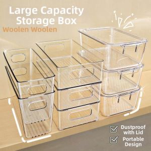 ZHENG FU | Clear Snack and Cosmetics Storage Box Long