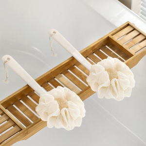 Womens Back Scrub Brush Soft Bristle Long-Handled Bath Sponge for Lathering & Scrubbing