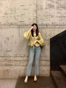 Quần Jeans Ống Thẳng Ôm Dáng Cạp Cao Mùa Hè Mỏng Quần Jeans Denim Ống Thẳng Ôm Dáng Ôm Dáng Quần Jeans Denim