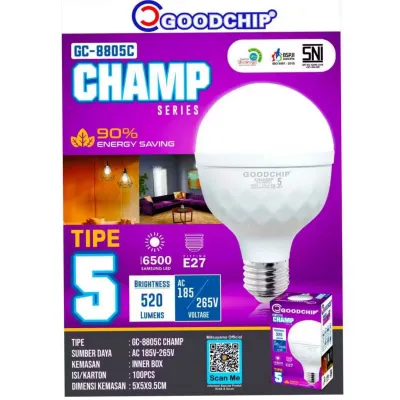 Bohlam Lampu LED 5-50W Cahaya Putih Super Terang Bergaransi Goodchip Mitsuyama CHAMP Series