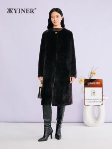 YINER | Single Button Long Faux Fur Coat