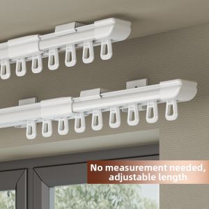 Hook Style Quiet Thin Side Top Mount Single Double Adjustable Curtain Rod