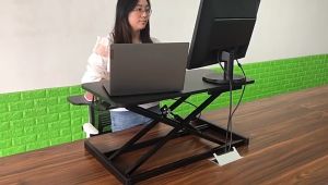 Smart Ergo Upgraded Desk Converter with hydraulic lift  | Ergonomic Height Adjustable Standing table  ( Flex Dual Series )