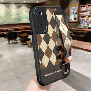 Huawei Enjoy 20 pro Phone Case Diamond Grid Strap Female Model Full Cover Silicone Protective Shell Simple Creative Anti-Fall