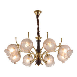 DGY | French Retro Style Eye-Protecting Amber Glass Wood Light