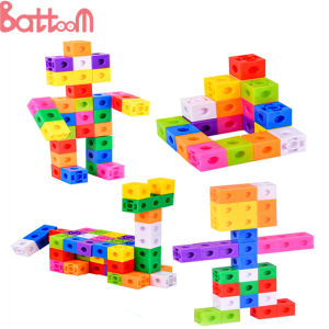 Multilink Linking Counting Cubes Snap Blocks Teaching Math Manipulative Kids Early Education Toy Linking-Cubes Math Counting Stacked Cube Montessori Toys For Kids
