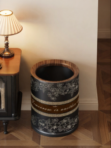 MEISD | Vintage Style Wooden Aesthetic Home Trash Can