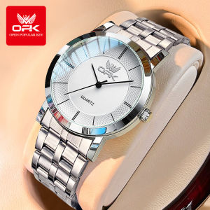OPK Jam Tangan Pria Dewasa 2024 Anti Air Asli Kasual Fashion Stainless Steel Quartz Jam Tangan Cowok Free Box (BISA COD)