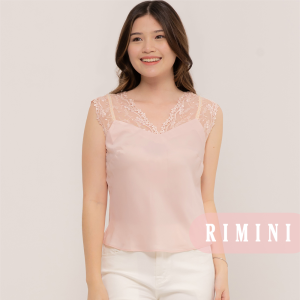 RIMINI - Atasan Wanita Tangtop Casual Satin V-neck Renda XS-XL - Devin Camisole 85783